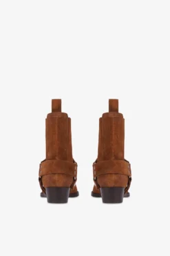 Ankle Boots In Cognac Calf Suede Leather -Paris Texas Brand Shop PX1378XWACS690COGNAC 4 scaled