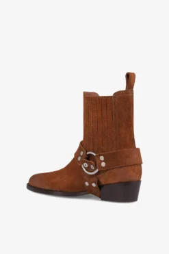 Ankle Boots In Cognac Calf Suede Leather -Paris Texas Brand Shop PX1378XWACS690COGNAC 5 scaled