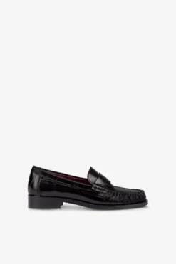 Paris Texas Loafer Shoes In Black Maxi Croco-embossed Leather