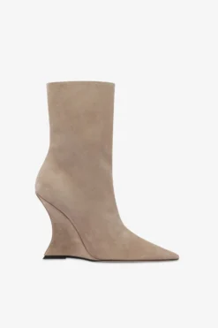 Paris Texas Boots In Stone Suede Leather