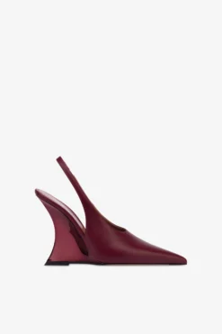Paris Texas Slingbacks In Burgundy And Rouge Noir Leather
