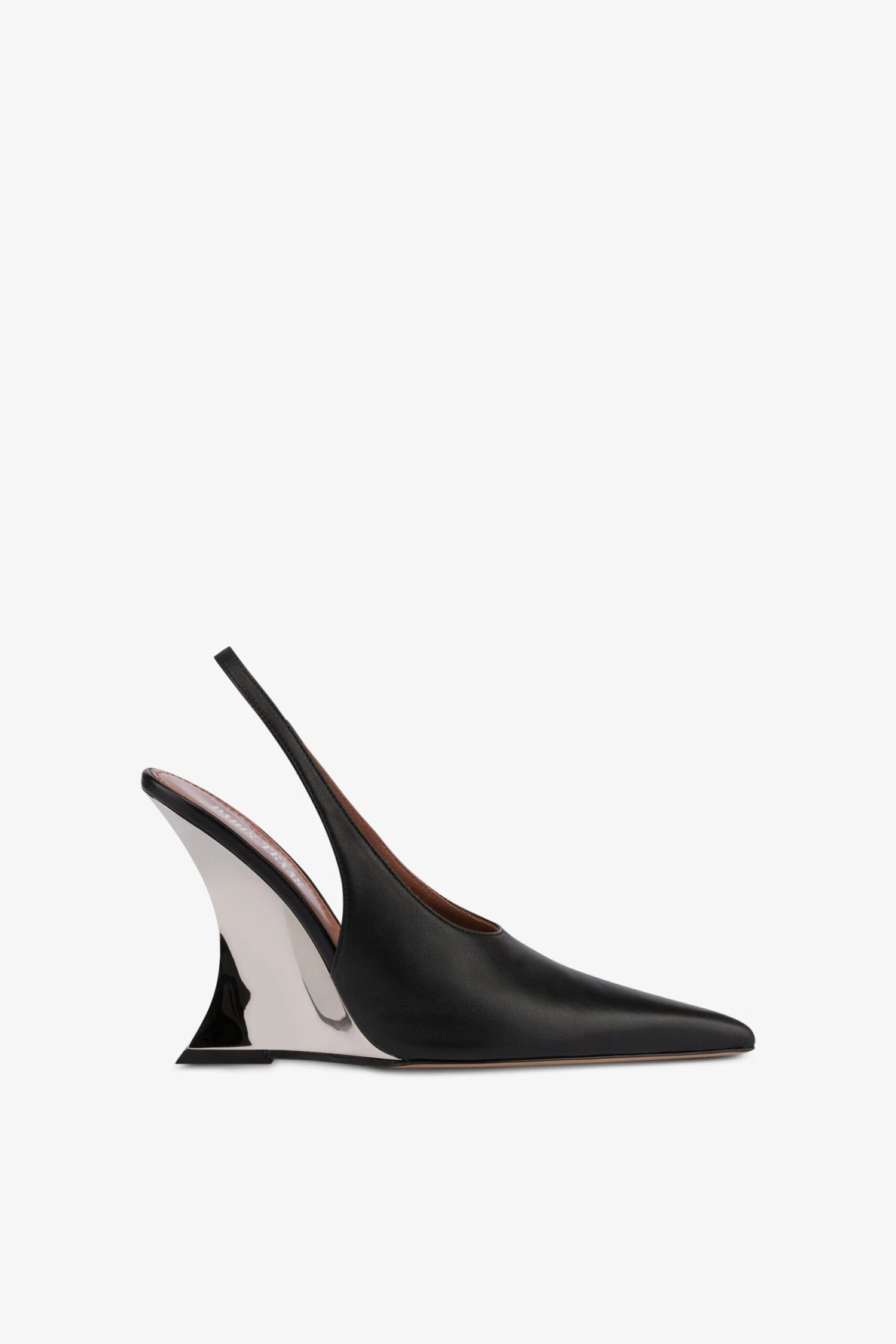 Paris Texas Slingbacks In Black And Silver Leather 3 Paris Texas Slingbacks In Black And Silver Leather