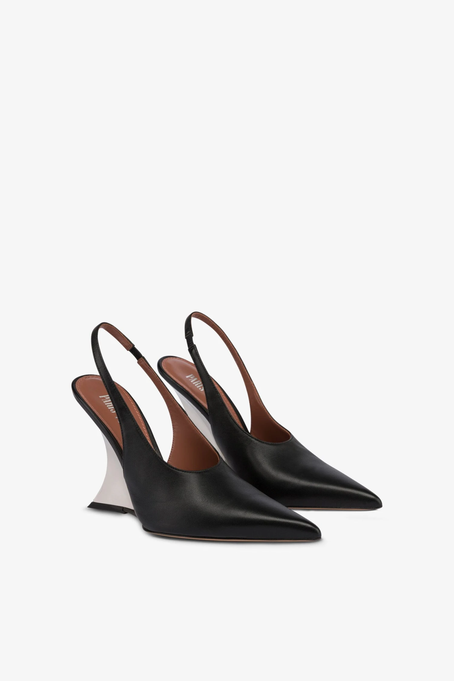 Paris Texas Slingbacks In Black And Silver Leather 4 Paris Texas Slingbacks In Black And Silver Leather - Image 2