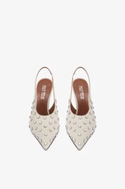 Paris Texas Slingbacks In Milk White Leather And Crystals -Paris Texas Brand Shop PX1415XVTST11832LATTE CRYSTAL 3