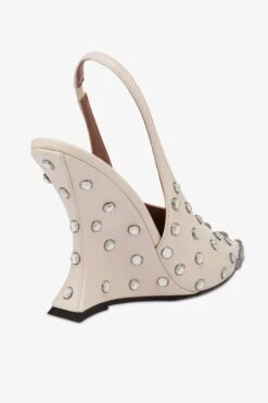 Paris Texas Slingbacks In Milk White Leather And Crystals -Paris Texas Brand Shop PX1415XVTST11832LATTE CRYSTAL 5