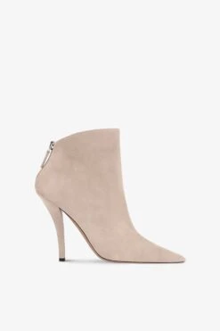 Ankle Boots In Grey Suede Leather