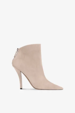 Ankle Boots In Grey Suede Leather