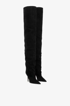 Paris Texas Over-the-knee Boots In Off-black Suede Leather 9 Paris Texas Over-the-knee Boots In Off-black Suede Leather -Paris Texas Brand Shop PX1433XV003OFFBLACK 2