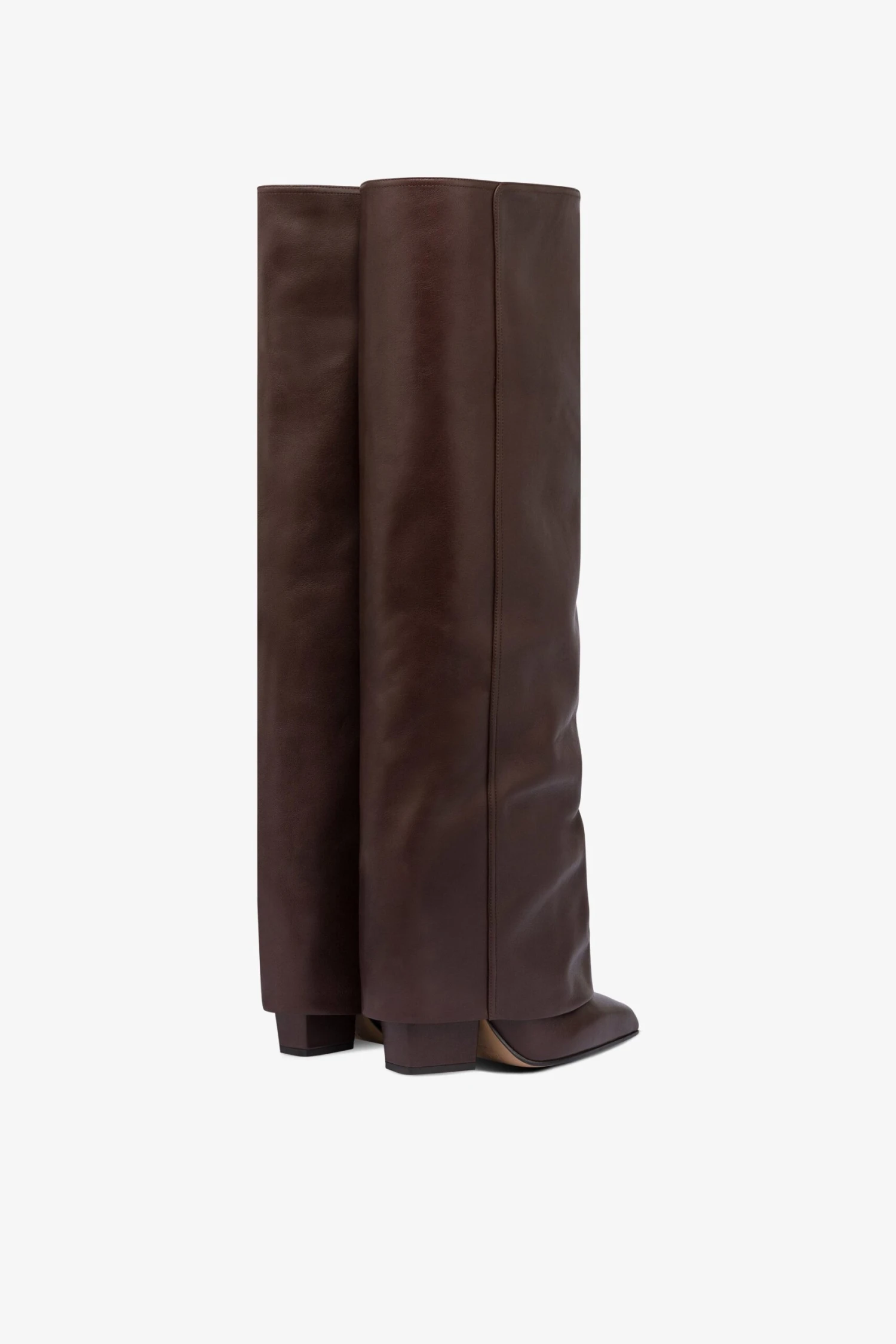 Paris Texas Fold-over Boots In Mocha Leather 5 Paris Texas Fold-over Boots In Mocha Leather - Image 3