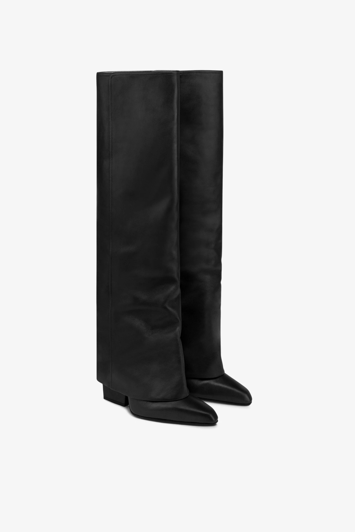 Paris Texas Fold-over Boots In Black Leather 4 Paris Texas Fold-over Boots In Black Leather - Image 2