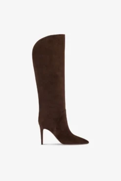 Paris Texas Boots In Chocolate Suede Leather