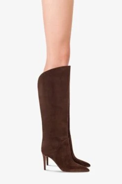 Paris Texas Boots In Chocolate Suede Leather -Paris Texas Brand Shop PX1446XV003PEPE 10