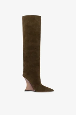 Paris Texas Boots In Winter Moss Suede Leather