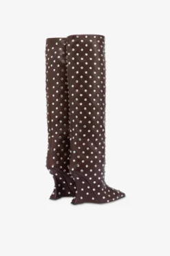 Paris Texas Boots In Mocha And Crystal-studded Leather -Paris Texas Brand Shop PX1500XVTST39049MOCHA CRYSTAL 3 scaled