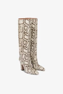 Boots In Natural Printed Python Leather -Paris Texas Brand Shop PX1507XPTDACREAM 2