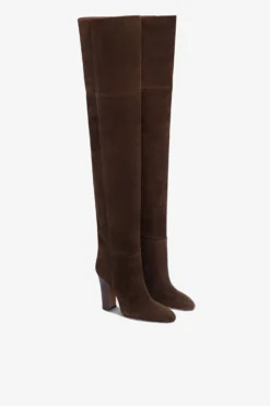 Over-the-knee Boots In Ebony Calf Suede Leather -Paris Texas Brand Shop PX1508XV0ELTMORO 2 scaled