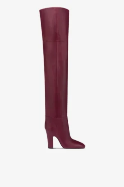 Over-the-knee Boots In Rouge Noir Calf Leather