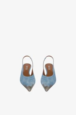 Paris Texas Slingbacks In Denim Suede Leather -Paris Texas Brand Shop PX1527XVPOJNEUTRO 3