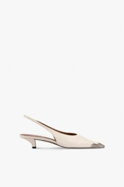 Paris Texas Slingbacks In Milk White Leather