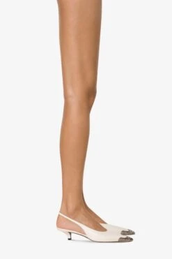 Paris Texas Slingbacks In Milk White Leather -Paris Texas Brand Shop PX1527XVTSELATTE 10