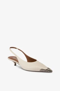 Paris Texas Slingbacks In Milk White Leather -Paris Texas Brand Shop PX1527XVTSELATTE 5