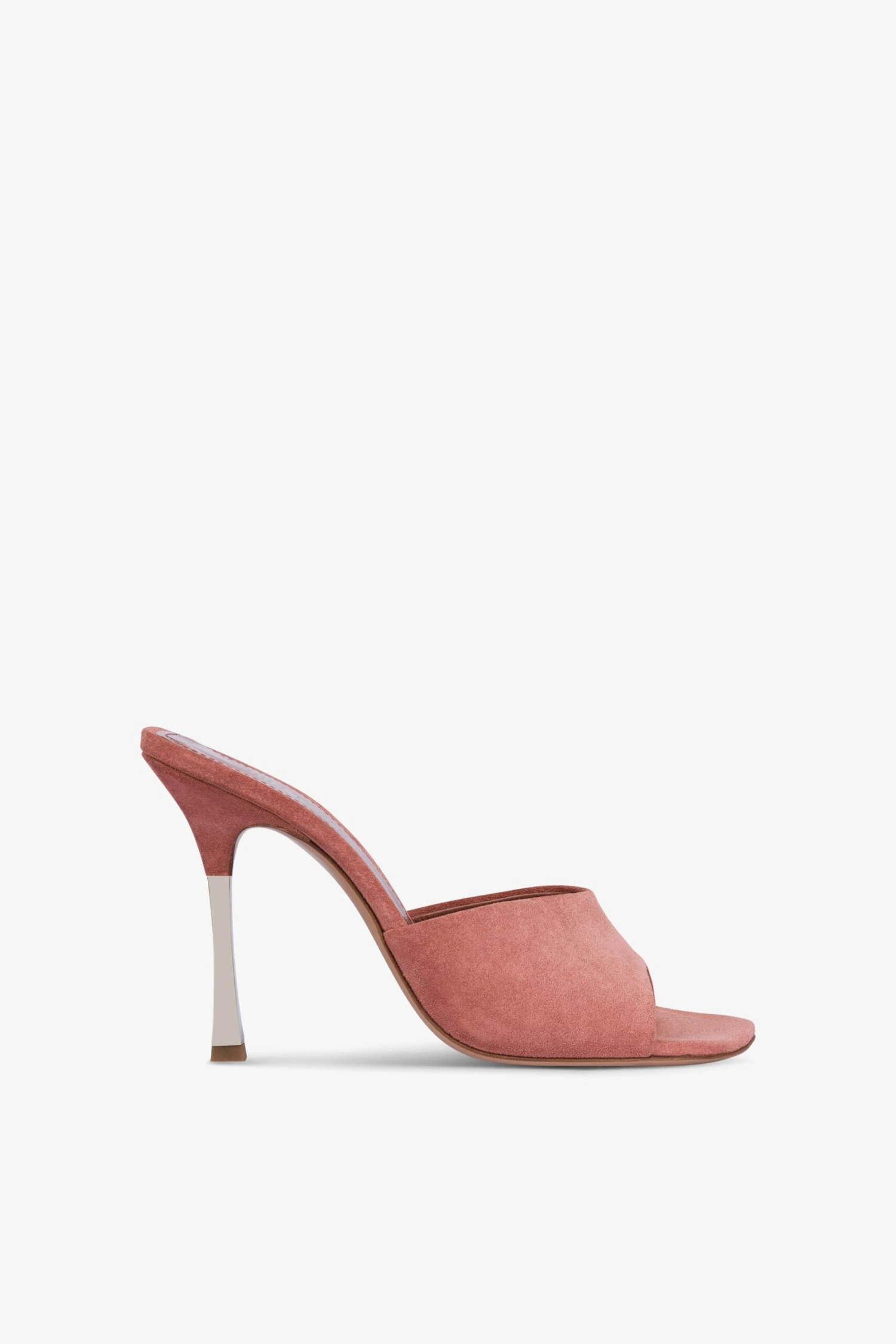 Paris Texas Mules In Salmon Pink Suede Leather 3 Paris Texas Mules In Salmon Pink Suede Leather