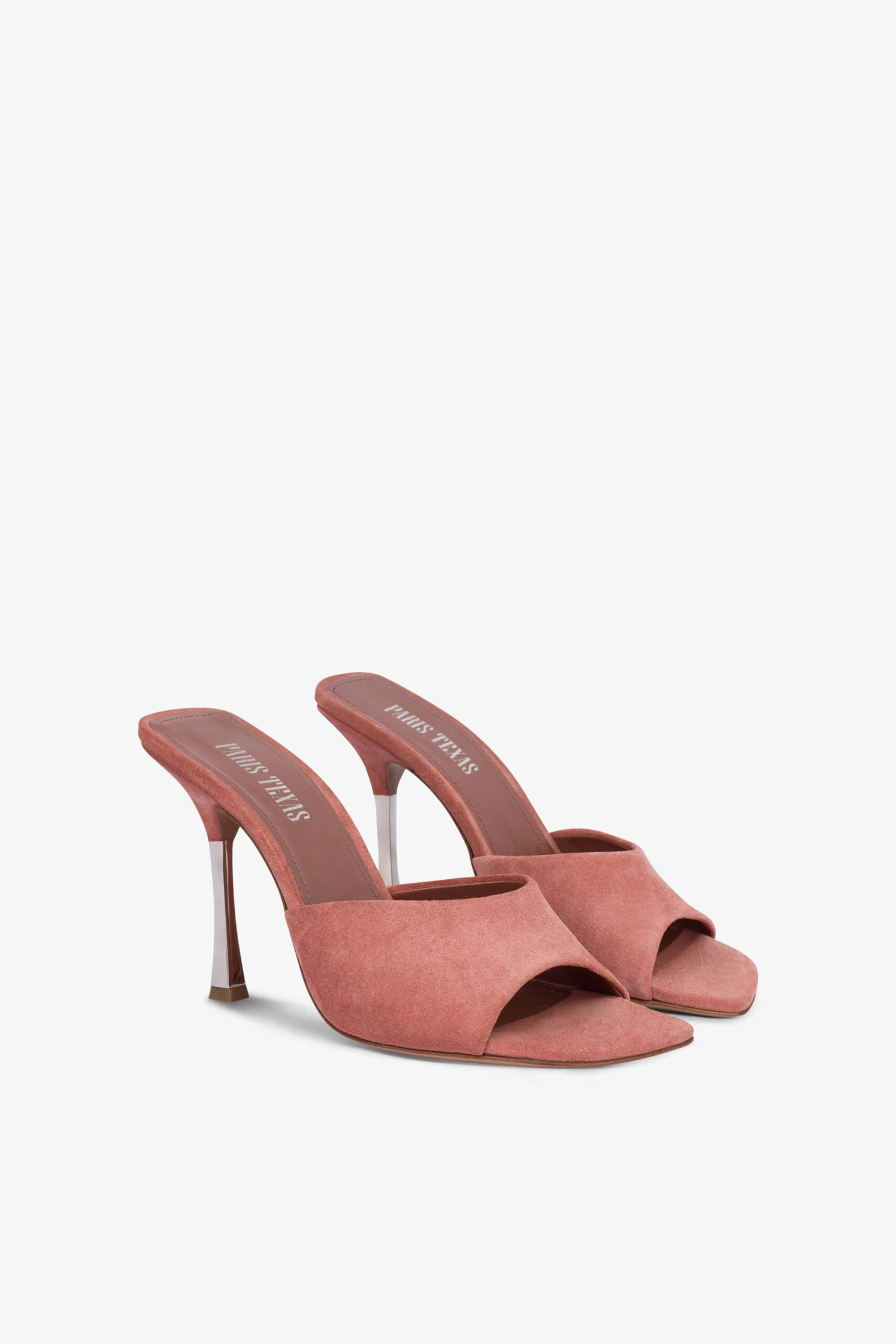 Paris Texas Mules In Salmon Pink Suede Leather 4 Paris Texas Mules In Salmon Pink Suede Leather - Image 2