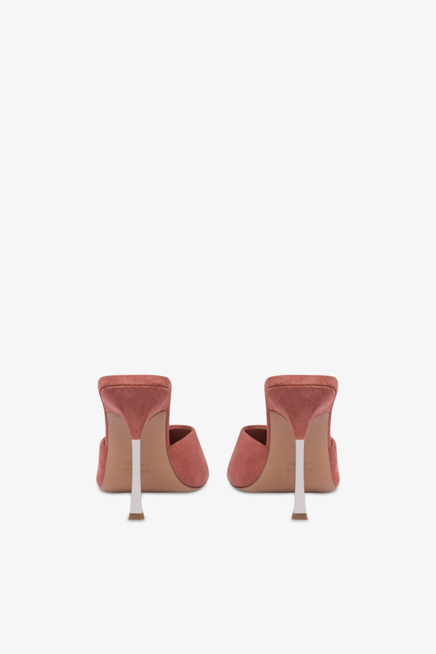 Paris Texas Mules In Salmon Pink Suede Leather 6 Paris Texas Mules In Salmon Pink Suede Leather - Image 4