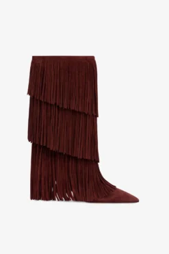 Paris Texas Boots In Mahogany Suede Leather
