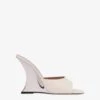 Paris Texas Mules In Off-white And Silver Leather