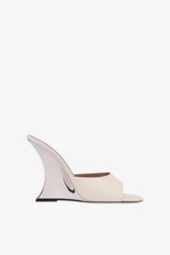Paris Texas Mules In Off-white And Silver Leather