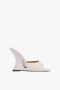 Paris Texas Mules In Off-white And Silver Leather