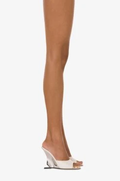 Paris Texas Mules In Off-white And Silver Leather -Paris Texas Brand Shop PX1534XNPFSOFFWHITE ARGENTO 10