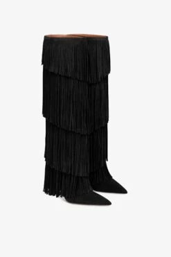 Paris Texas Boots In Off-black Suede Leather -Paris Texas Brand Shop PX1536XV003OFFBLACK 2