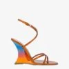 Sandals In Orange Sunset Mirror-effect Leather -Paris Texas Brand Shop PX1541XNPMR23ORANGE DUSK 1