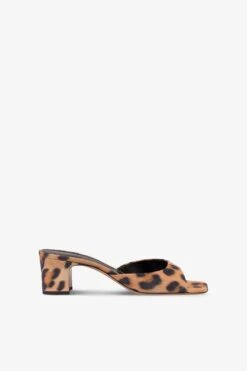 Paris Texas Mules In Natural Leopard-print Suede Leather