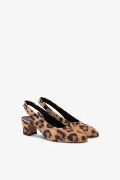 Paris Texas Slingbacks In Natural Leopard-print Suede Leather -Paris Texas Brand Shop PX1547XSALPNATURALE 2