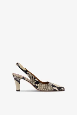 Paris Texas Slingbacks In Natural Python-print Leather