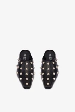 Paris Texas Sabots In Nickel-studded Black Leather -Paris Texas Brand Shop PX1560XVTSBNERO NICKEL 3