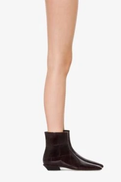 Ankle Boots In Rouge Noir Croco-embossed Leather -Paris Texas Brand Shop PX1561XCOSMROUGENOIR 10