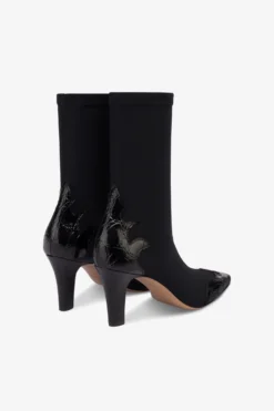 Paris Texas Boots In Black Croco-embossed And Stretchy Leather -Paris Texas Brand Shop PX1562XCOMINERO NERO 3 scaled