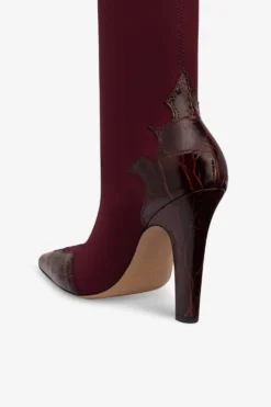 Paris Texas Boots In Burgundy Croco-embossed And Stretchy Leather -Paris Texas Brand Shop PX1563XCOMIBORDEAUX 966BORDEAUX 5 scaled