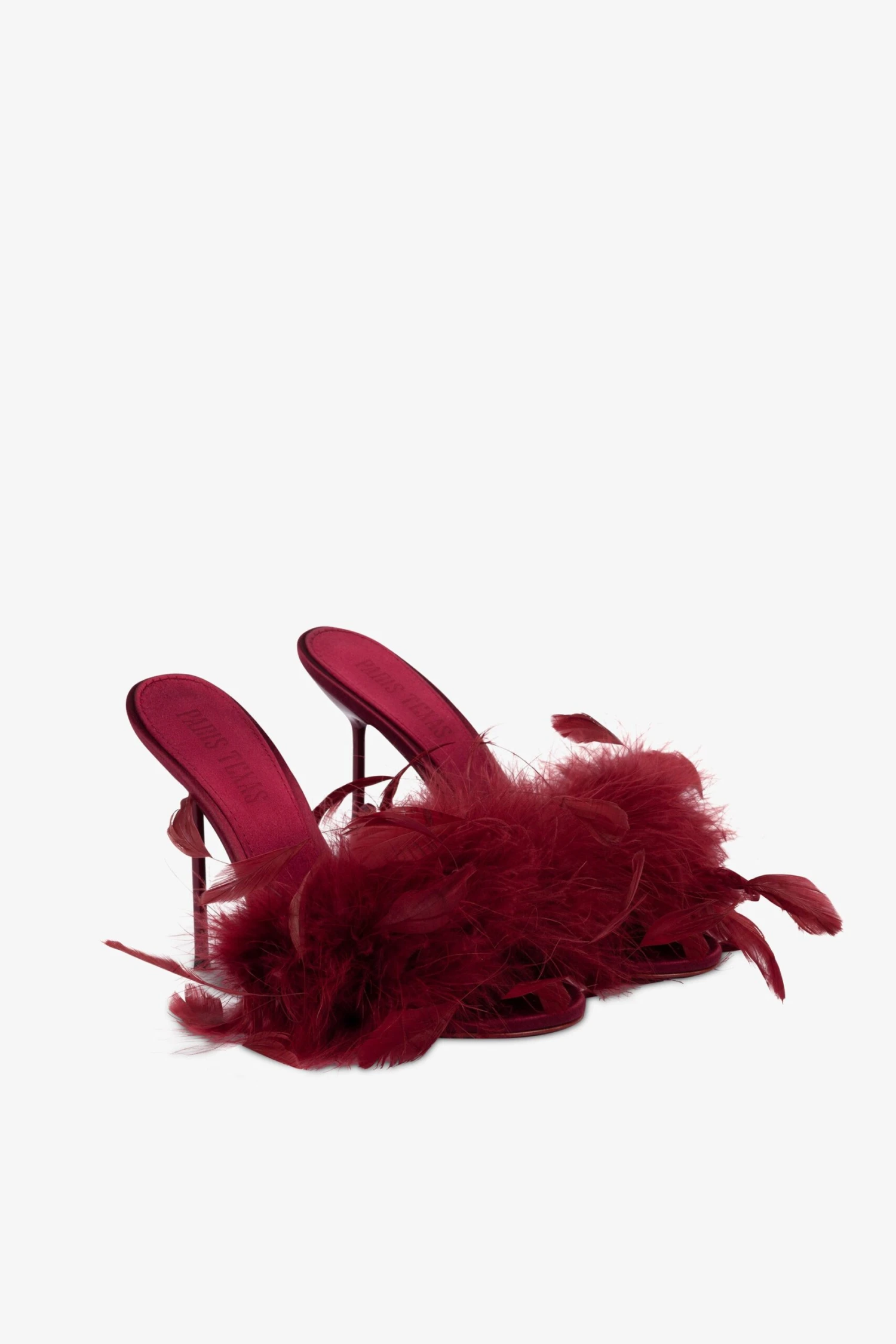 Paris Texas Mules In Burgundy Satin 4 Paris Texas Mules In Burgundy Satin - Image 2