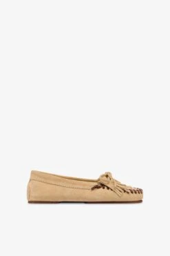 Paris Texas Loafers In Ecru Suede Leather