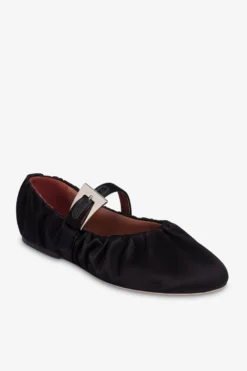 Paris Texas Ballet Flats In Black Satin -Paris Texas Brand Shop PX1582XTSAT600NERO 5 scaled