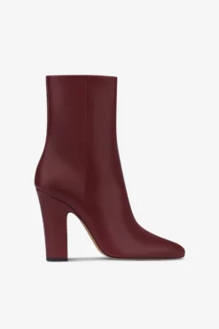 Ankle Boots In Rouge Noir Calf Leather