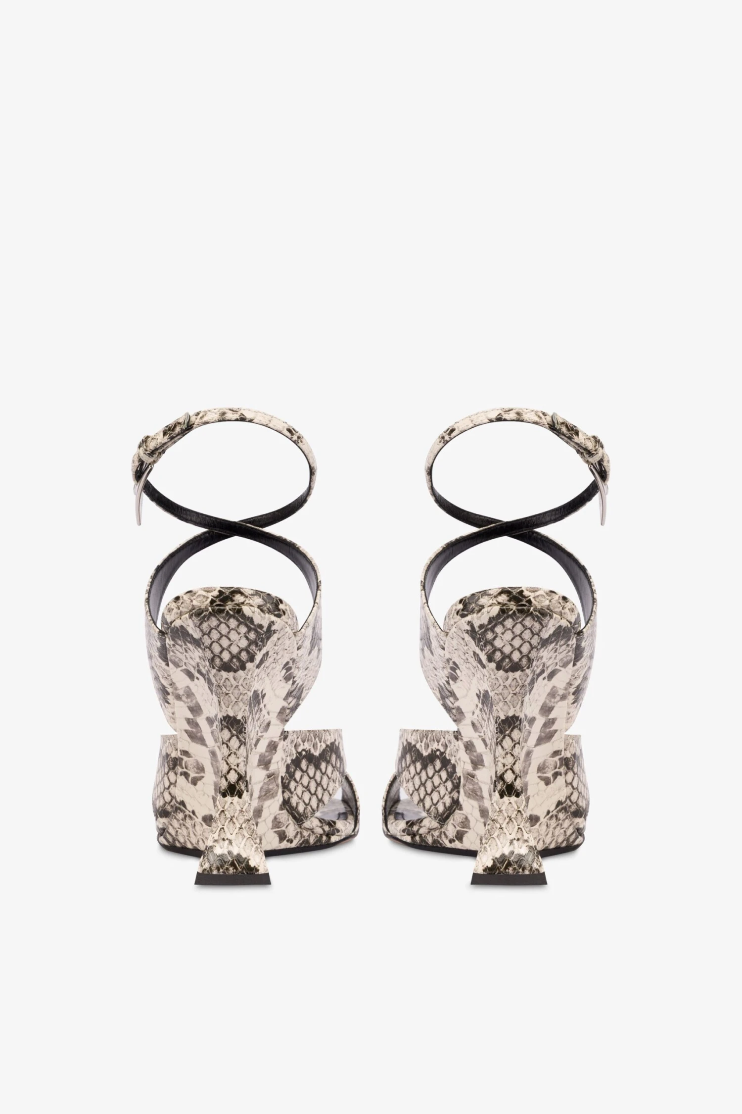 Paris Texas Sandals In White Python-print Leather 6 Paris Texas Sandals In White Python-print Leather - Image 4