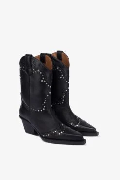 Paris Texas Boots In Nickel-studded Black Leather -Paris Texas Brand Shop PX1599XLTSTNERO NICKEL 2