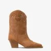 Boots In Terracotta Suede Leather With Silver Studs -Paris Texas Brand Shop PX1599XV0ST513COCCIO NICKEL 1