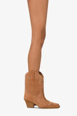 Boots In Terracotta Suede Leather With Silver Studs -Paris Texas Brand Shop PX1599XV0ST513COCCIO NICKEL 10 scaled